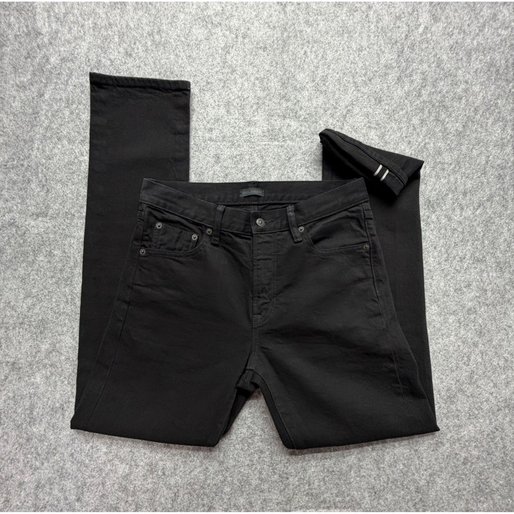 Uniqlo Jeans Mens 30x32 Black Slim Fit Selvedge Denim Pants Minimalist